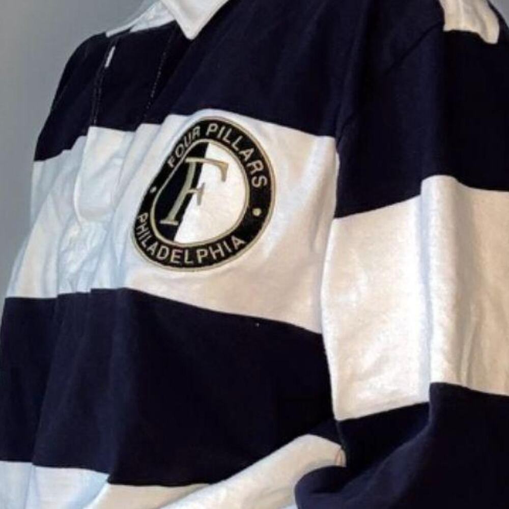 NAVY & WHITE RUGBY SHIRT FOUR PILLARS PHILLY SHIRT - Picture 5 of 6